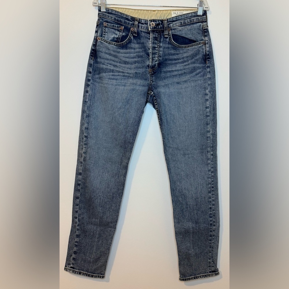 Rag & Bone Women’s Rosa Mid-Rise Boyfriend Hidden Button-Fly Denim Jeans Size 29